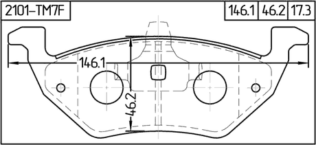 2101-TM7F - PAD KIT, DISC BRAKE, REAR (WITH ANTI SQUEAL SHIM, WITH BRACKETS)