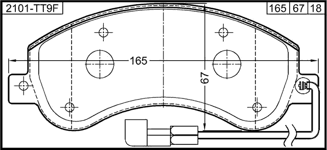 2101-TT9F - PAD KIT, DISC BRAKE, FRONT (WITH ANTI SQUEAL SHIM)