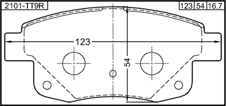 2101-TT9R - PAD KIT, DISC BRAKE, REAR - KIT (INCLUDING BOLTS, WITH WEAR SENSOR)