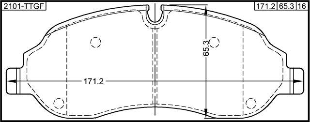 2101-TTGF - PAD KIT, DISC BRAKE, FRONT (WITH WEAR SENSOR, WITH BRACKETS)