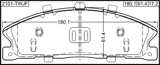 2101-TWJF - PAD KIT, DISC BRAKE, FRONT
