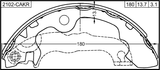 2102-CAKR - SHOE KIT, REAR BRAKE (WITH PARKING BRAKE LEVER)