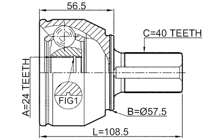 2110-CA216 - OUTER CV JOINT 24X57.4X40