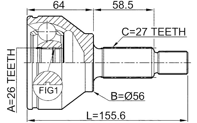 2110-CAK - OUTER CV JOINT 26X56X27