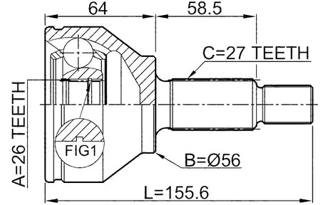 2110-CAK - OUTER CV JOINT 26X56X27