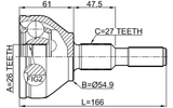 2110-CNGAT - OUTER CV JOINT 26X55X27