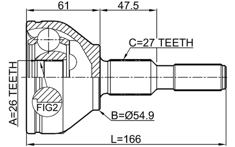 2110-CNGAT - OUTER CV JOINT 26X55X27