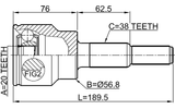 2110-EXPLR - OUTER CV JOINT REAR 20X56.8X38