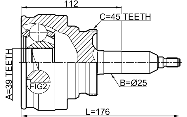 2110-F150 - OUTER CV JOINT 39X25X45