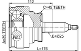2110-F150 - OUTER CV JOINT 39X25X45