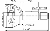 2110-FIEAT - OUTER CV JOINT 23X53.2X25