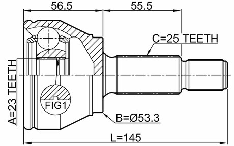 2110-FIEAT - OUTER CV JOINT 23X53.2X25