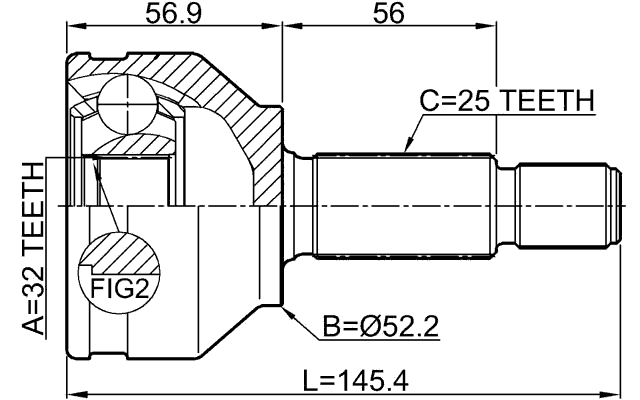 2110-FOCAU - OUTER CV JOINT 32X52.2X25