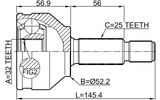 2110-FOCAU - OUTER CV JOINT 32X52.2X25