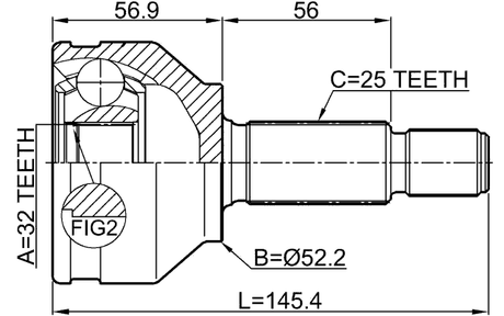 2110-FOCAU - OUTER CV JOINT 32X52.2X25