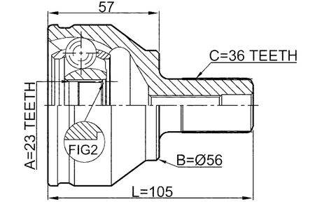 2110-FOCII - OUTER CV JOINT 23X56X36