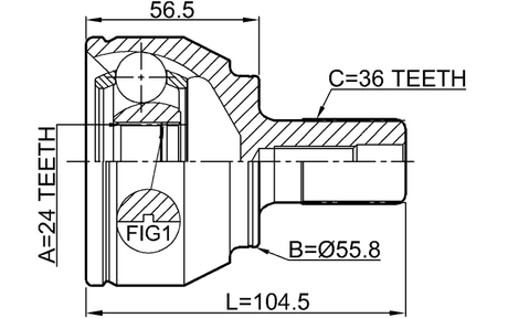 2110-FOCIIMT - OUTER CV JOINT 24X55.8X36