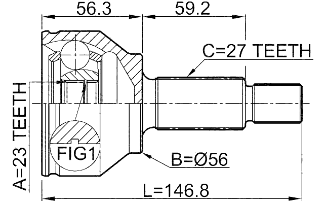 2110-GE - OUTER CV JOINT 23X56X27