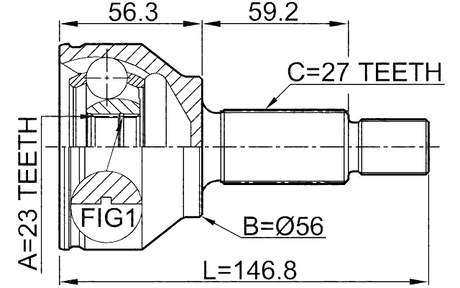 2110-GE - OUTER CV JOINT 23X56X27