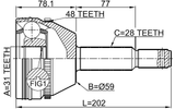 2110-TRD9A48 - OUTER CV JOINT 31X59X28