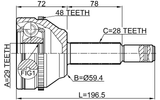2110-TRDA48 - OUTER CV JOINT 29X59X28