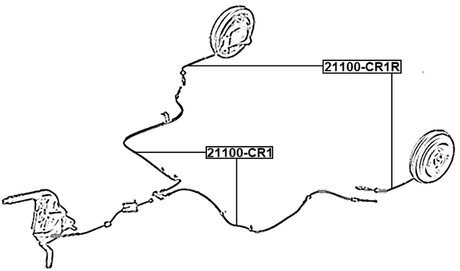 21100-CR1R - PARKING BRAKE CABLE
