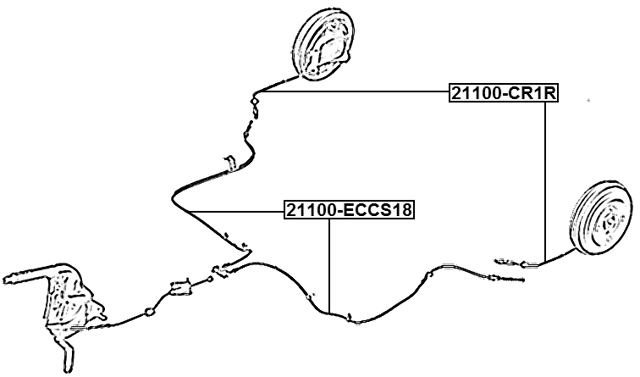 21100-ECCS18 - PARKING BRAKE CABLE