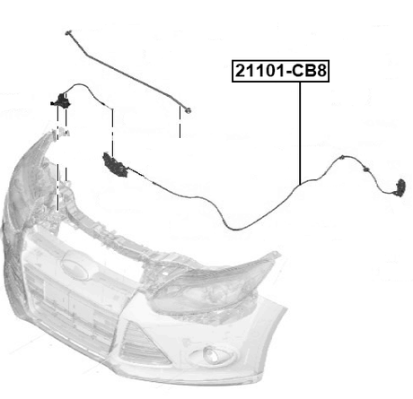 21101-CB8 - CABLE ASSEMBLY HOOD LOCK CONTROL