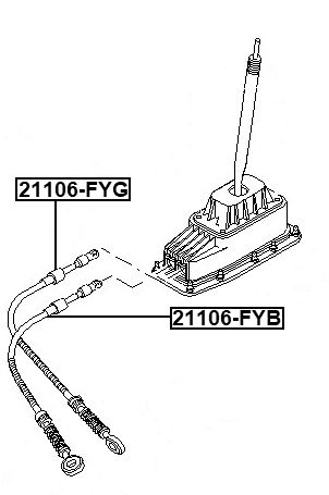 21106-FYB - TRANSMISSION GEAR CHANGE CABLE