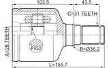 2111-AWF21LH - INNER CV JOINT LEFT 28X36.2X31