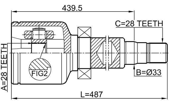 2111-AWF21RH - INNER CV JOINT RIGHT 28X33X28
