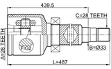 2111-AWF21RH - INNER CV JOINT RIGHT 28X33X28
