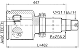 2111-CA223RH - INNER CV JOINT RIGHT 26X36.2X31