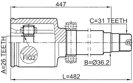 2111-CA223RH - INNER CV JOINT RIGHT 26X36.2X31