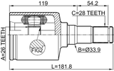 2111-CA2LH - INNER CV JOINT LEFT 26X33.9X28