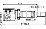 2111-CA2RH - INNER CV JOINT RIGHT 26X33.8X28