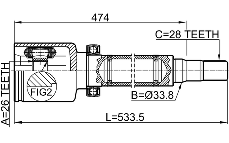 2111-CA2RH - INNER CV JOINT RIGHT 26X33.8X28