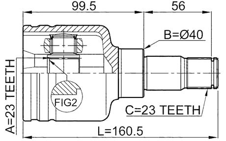 2111-CB316LH - INNER CV JOINT LEFT 23X40X23