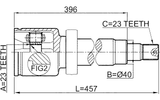 2111-CB316RH - INNER CV JOINT RIGHT 23X40X23
