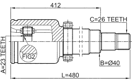 2111-CB320ATRH - INNER CV JOINT RIGHT 23X40X26