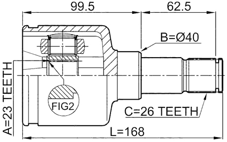 2111-CB420LH - INNER CV JOINT LEFT 23X40X26