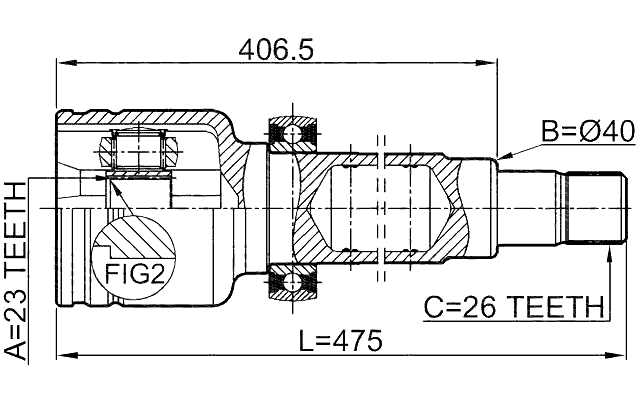 2111-CB420RH - INNER CV JOINT RIGHT 23X40X26