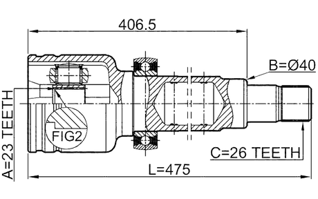 2111-CB420RH - INNER CV JOINT RIGHT 23X40X26