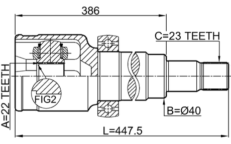 2111-CB8 - INNER CV JOINT RIGHT 22X40X23