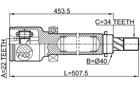 2111-CB8RH - INNER CV JOINT RIGHT 22X40X34