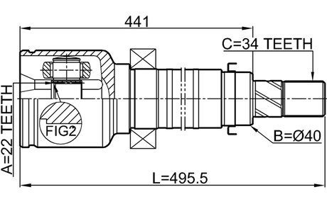 2111-CDHRH - INNER CV JOINT RIGHT 22X40X34