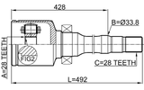 2111-CNGAMTRH - INNER CV JOINT RIGHT 28X33.8X28