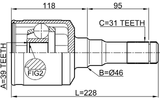 2111-F150LH - INNER CV JOINT LEFT 39X46X31