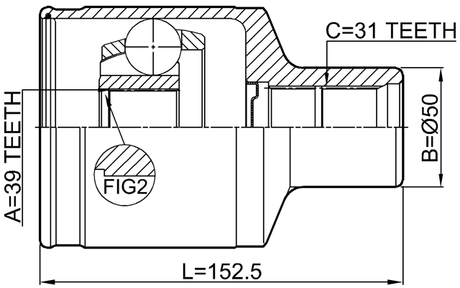 2111-F150RH - INNER CV JOINT 39X0X31