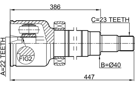 2111-FOCIIMTRH - INNER CV JOINT RIGHT 22X40X23